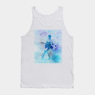 Knife Juggler In Blue Tank Top